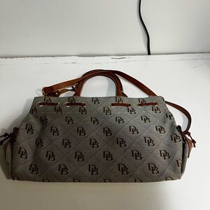 Dooney & Bourke Tan and Brown Logo Mini Bag